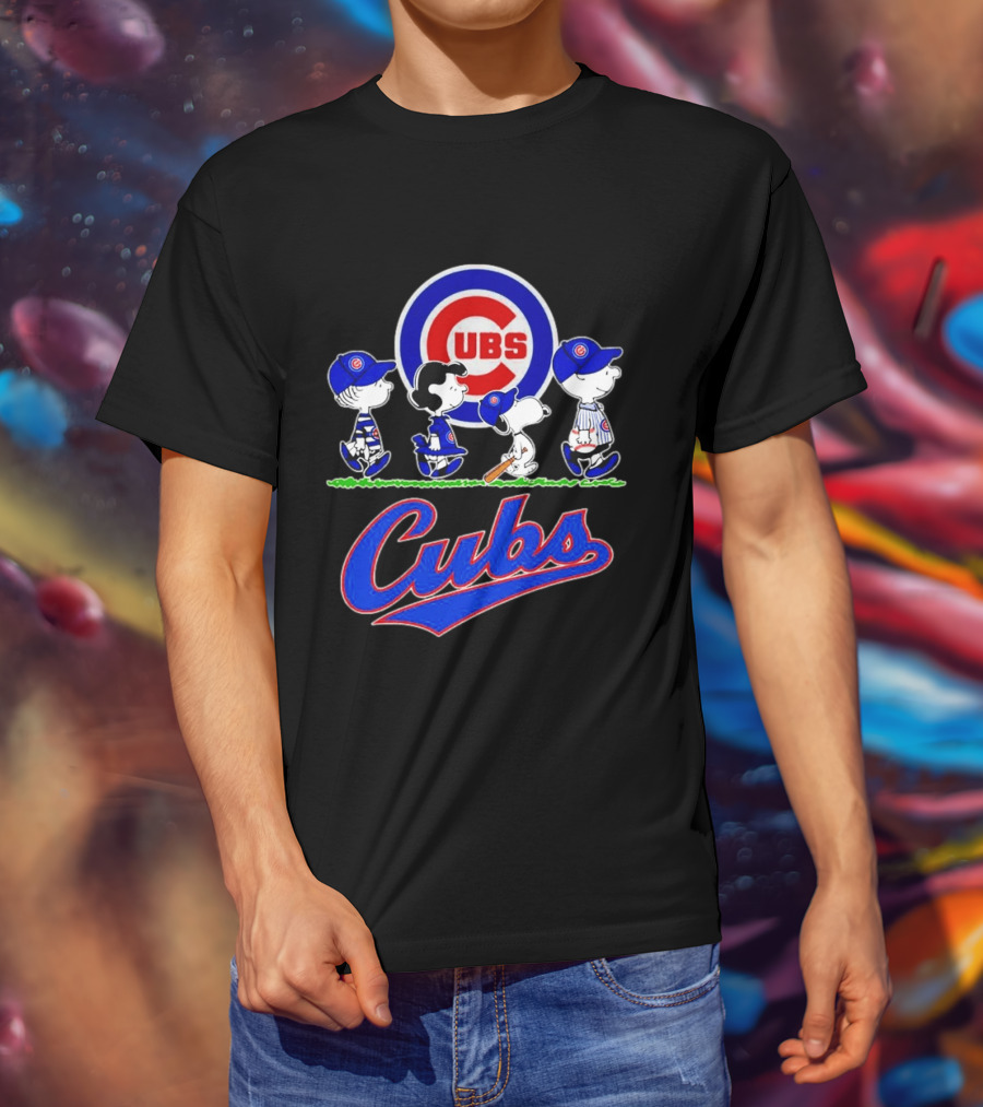Chicago Cubs Peanuts Characters Walking 2026 T-Shirt