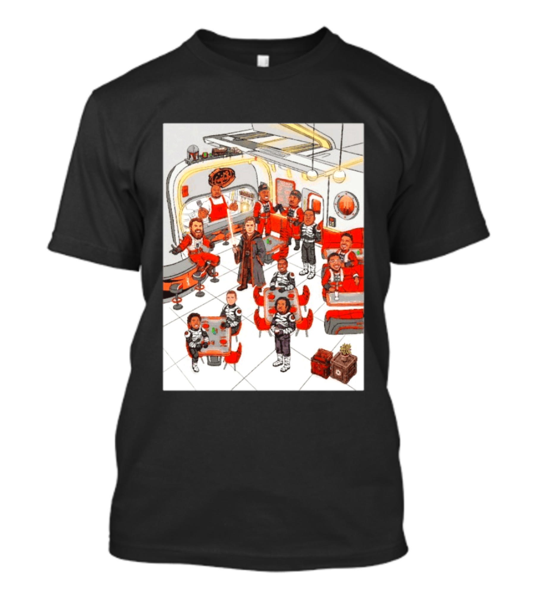 Cincinnati Bengals Star Wars Parody In Retro Diner Scene T-Shirt