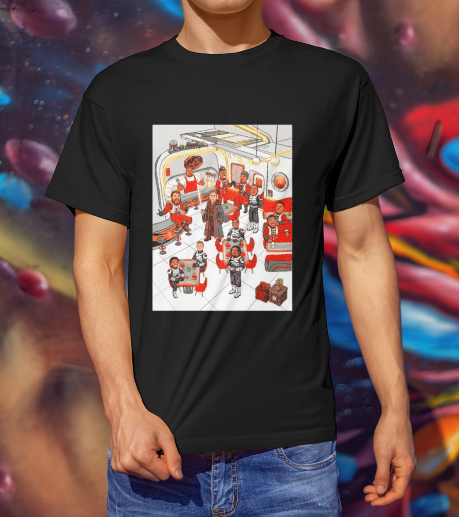 Cincinnati Bengals Star Wars Parody In Retro Diner Scene T-Shirt