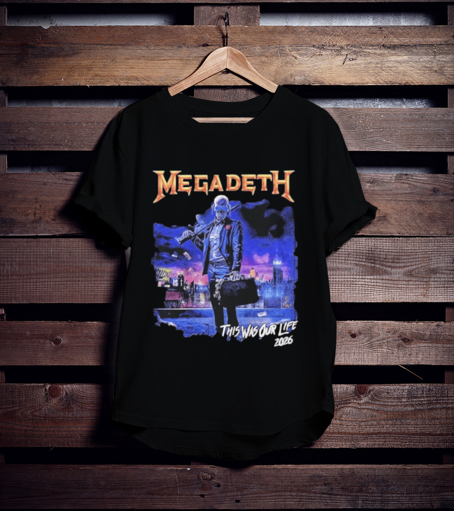 Megadeth This Was Our Life 2026 Latin America Tour Gangster Vic Metal Concert T-Shirt