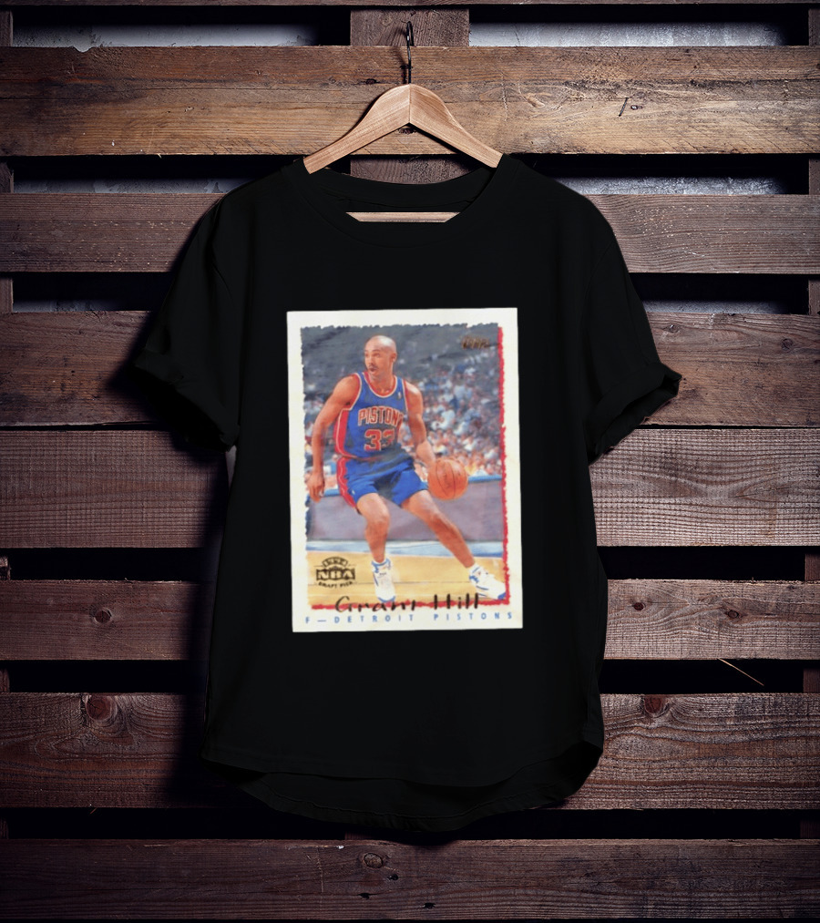 Detroit Pistons Grant Hill NBA Rookie Year 1994 Basketball Card T-Shirt
