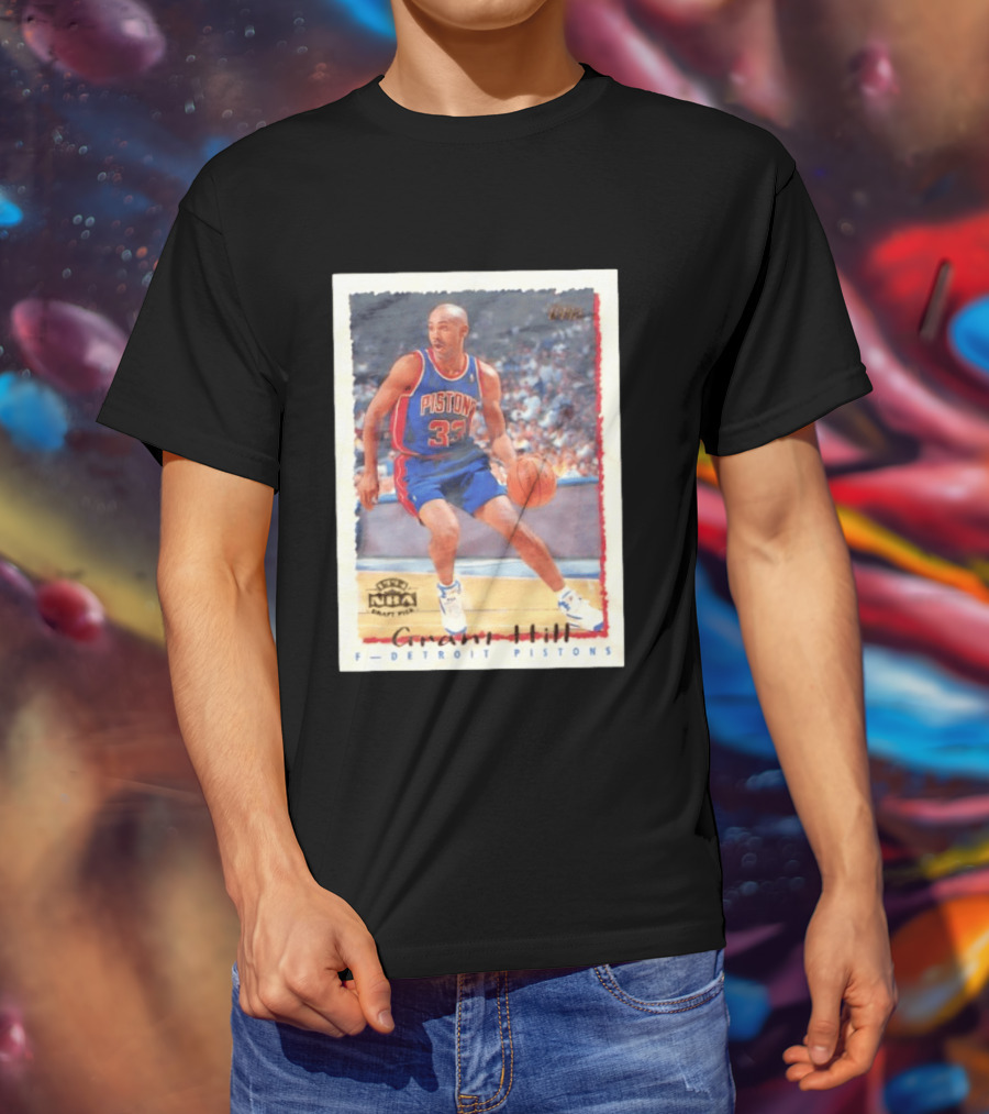 Detroit Pistons Grant Hill NBA Rookie Year 1994 Basketball Card T-Shirt