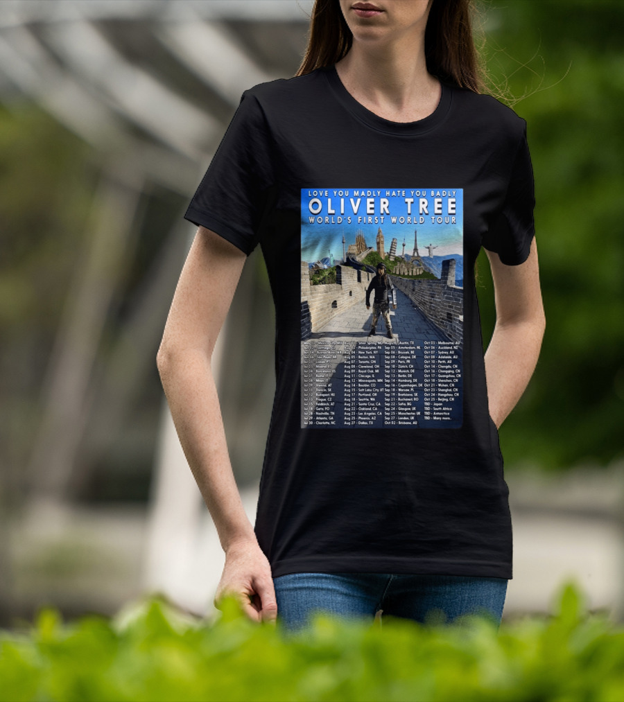 Oliver Tree World's First World Tour Love You Madly Hate You Badly Fall 2026 Tour Dates T-Shirt