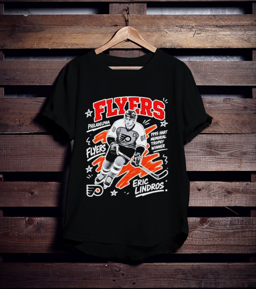 Philadelphia Flyers Eric Lindros 1995 Hart Memorial Trophy Winner Hockey Legend T-Shirt