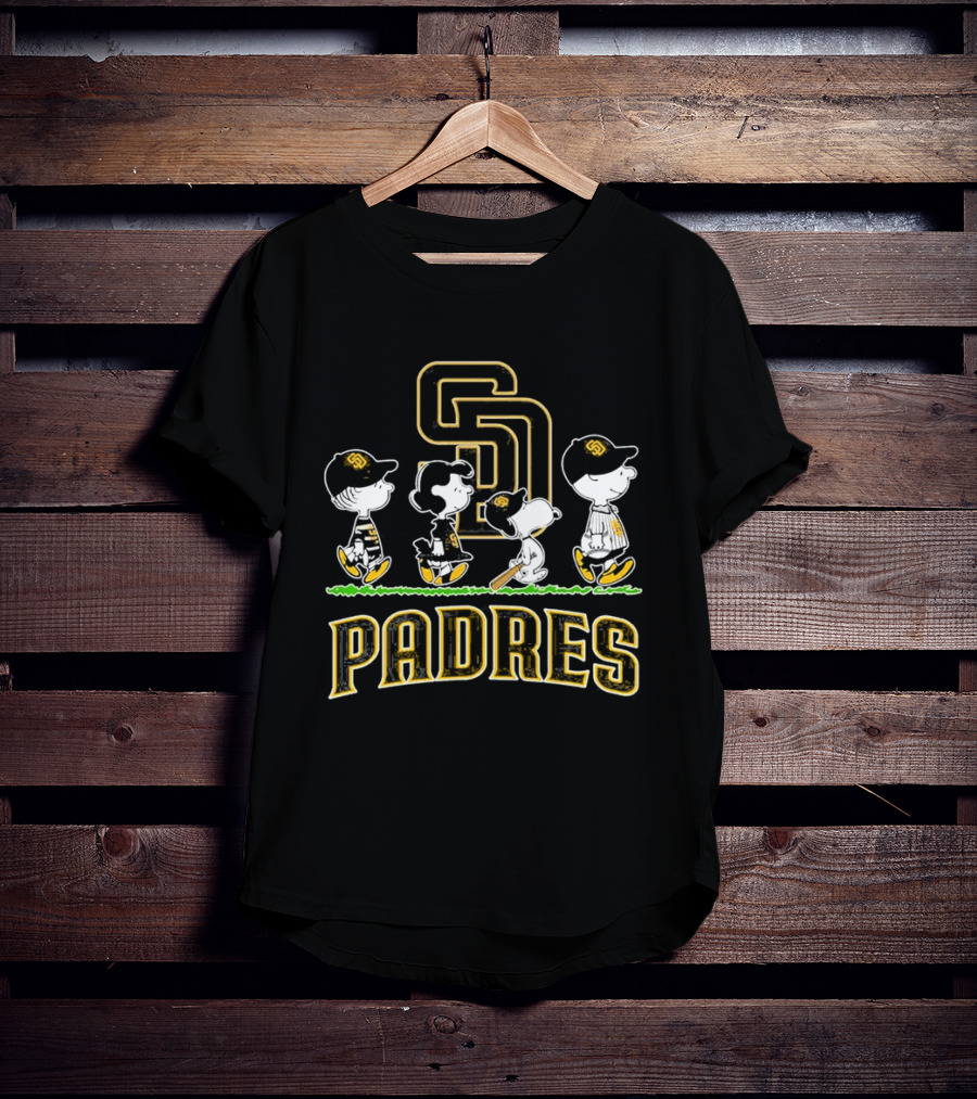 San Diego Padres Peanuts Abbey Road 2026 Charlie Brown Snoopy Woodstock T-Shirt