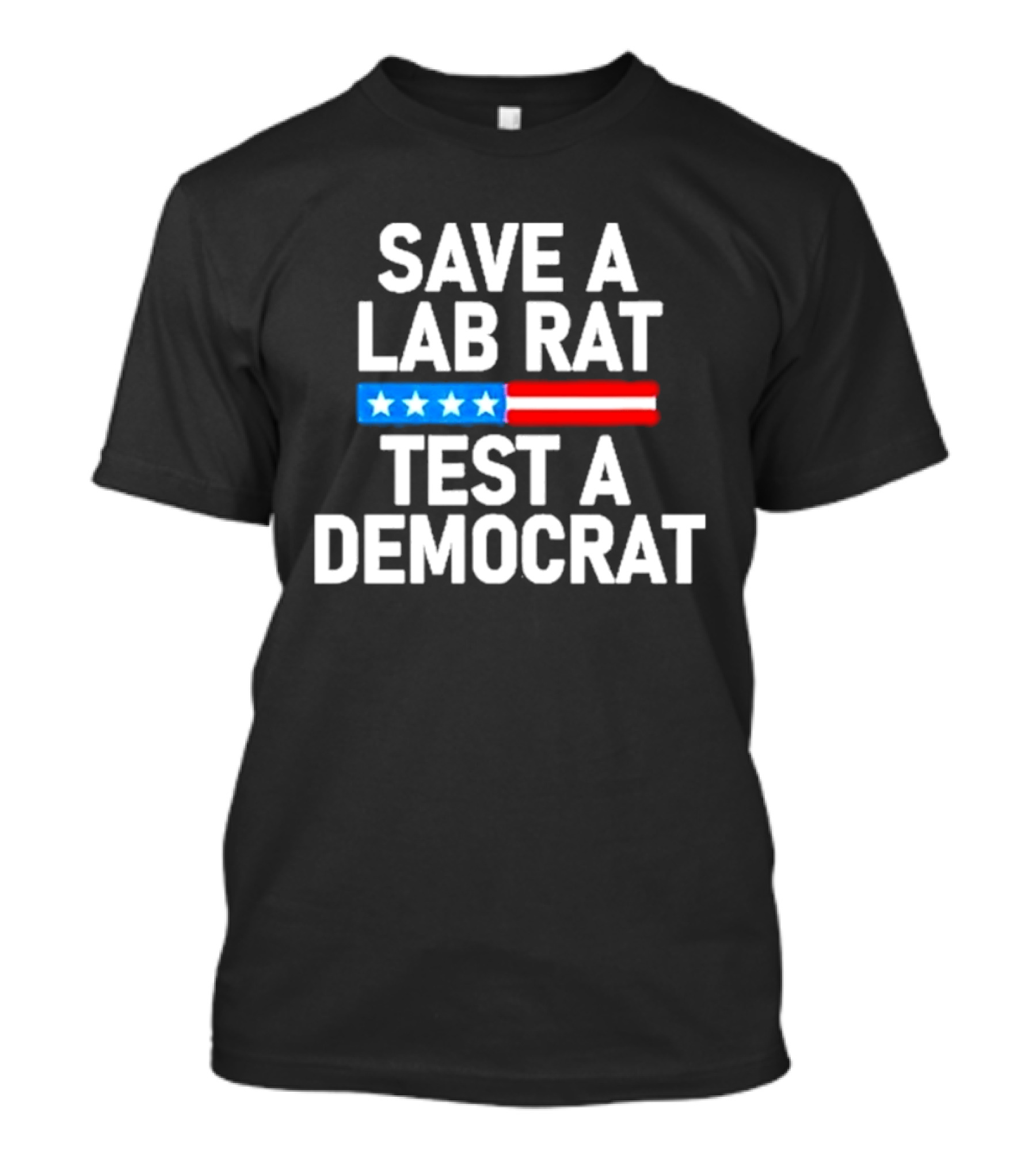 Save A Lab Rat Test A Democrat American Flag Stars T-Shirt