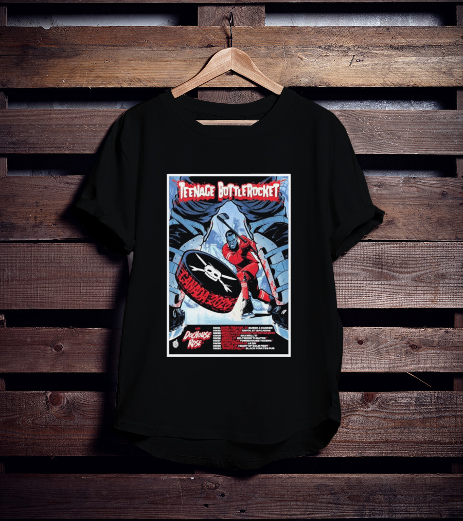 Teenage Bottlerocket Doghouse Rose Canada 2026 Tour Hockey Punk Concert Dates T-Shirt