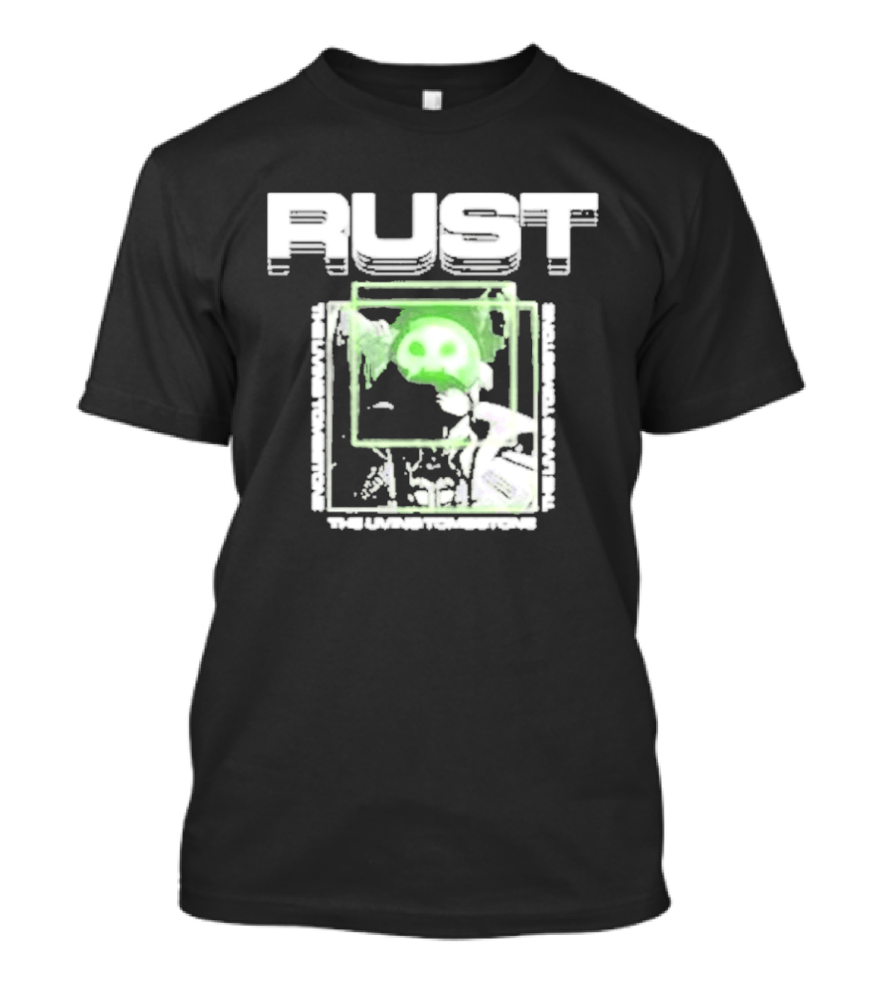 The Living Tombstone Rust Green Skull Gaming T-Shirt