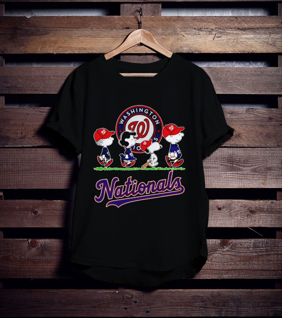 Washington Nationals Peanuts Characters Abbey Road Walking 2026 T-Shirt