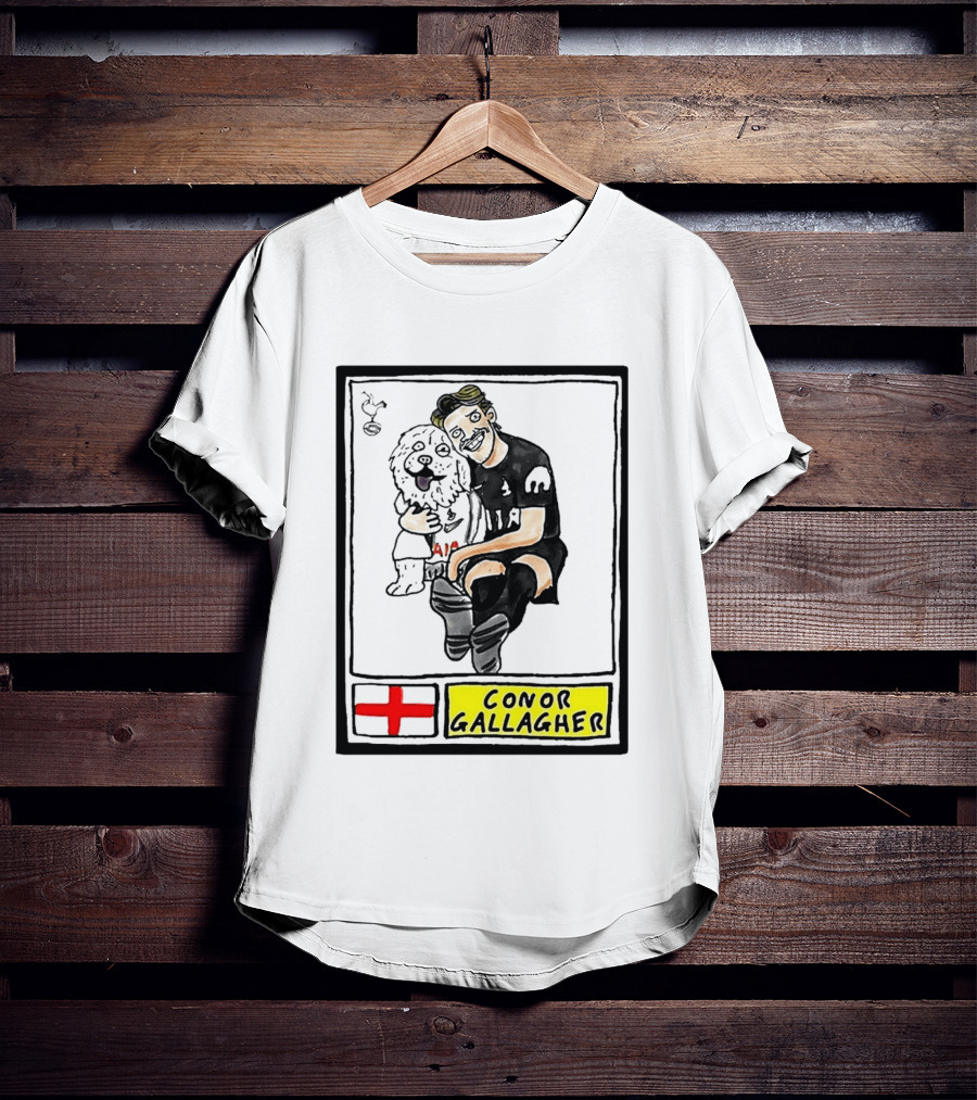 Conor Gallagher Hugging Dog With England Cross And Spurs T-Shirt