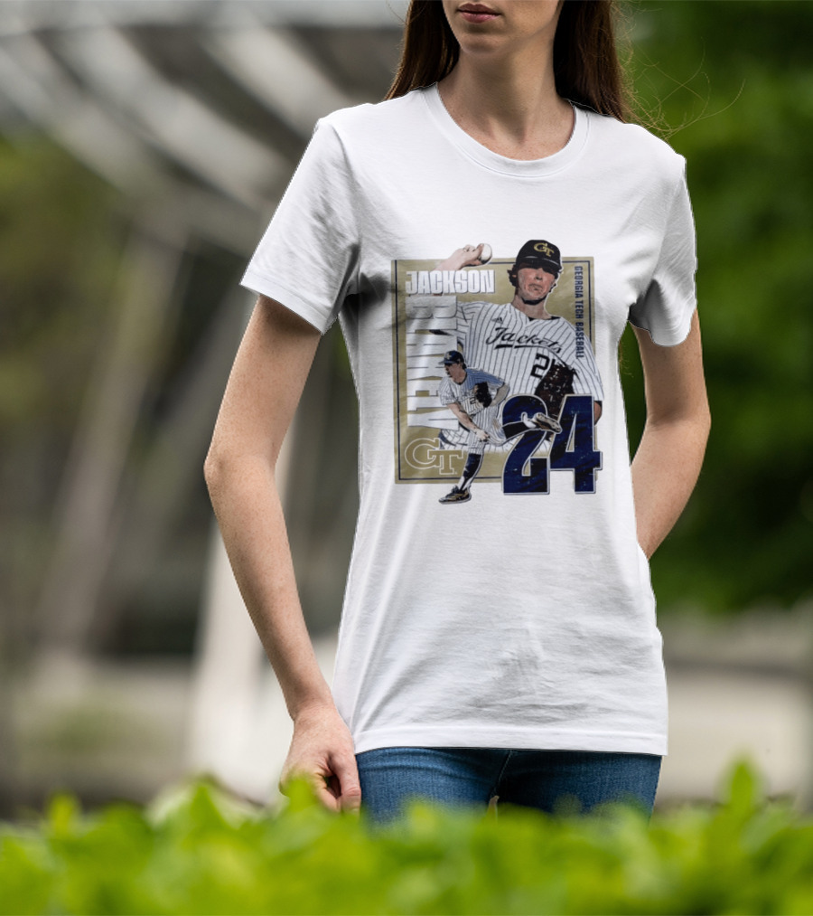 Jackson Blakely Georgia Tech Baseball GT 24 Player Student Athlete T-Shirt