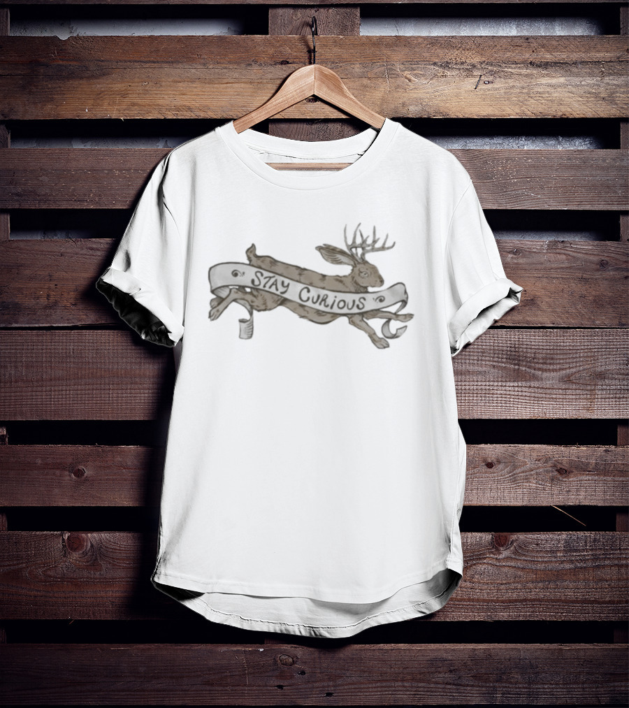 Miniminuteman Stay Curious Jumping Jackalope T-Shirt