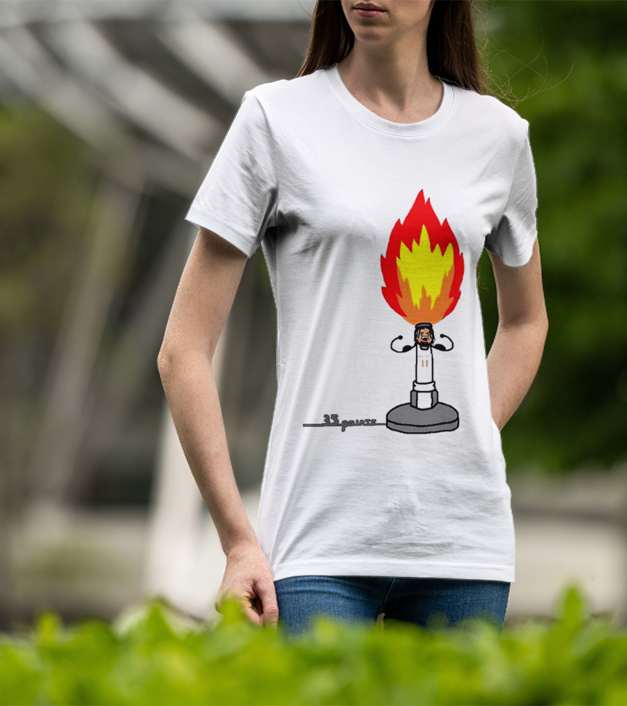 New York Knicks Jalen Brunson 35 Points It's Lit Flame T-Shirt