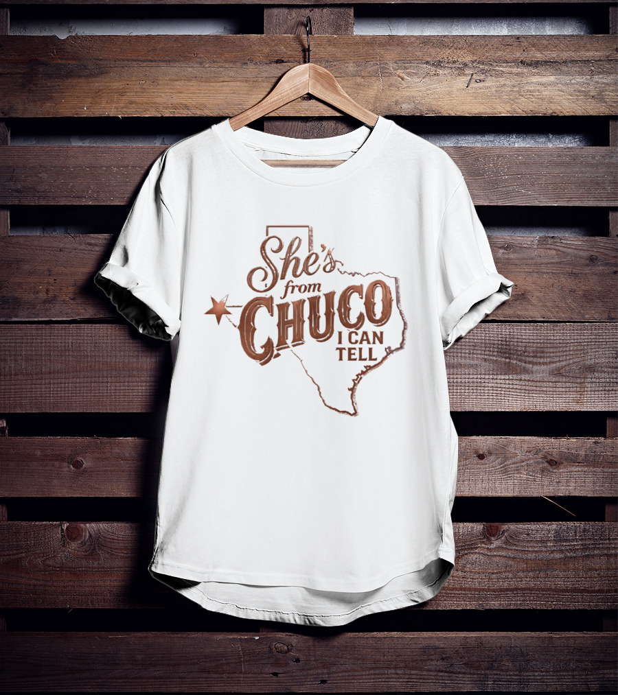 She's From Chuco I Can Tell Texas Map Star T-Shirt