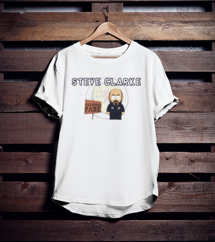 Steve Clarke Hampden Park Cartoon T-Shirt