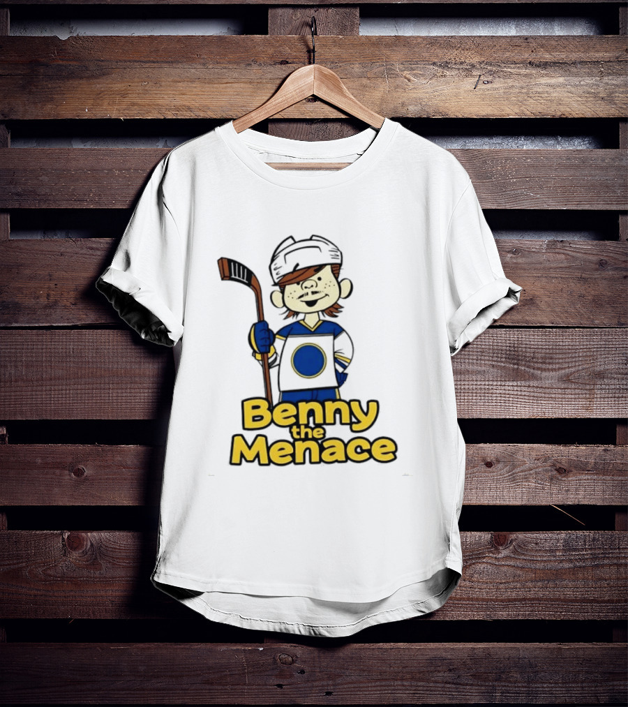 Zach Benson Benny The Menace Sabres Hockey Player Cartoon T-Shirt