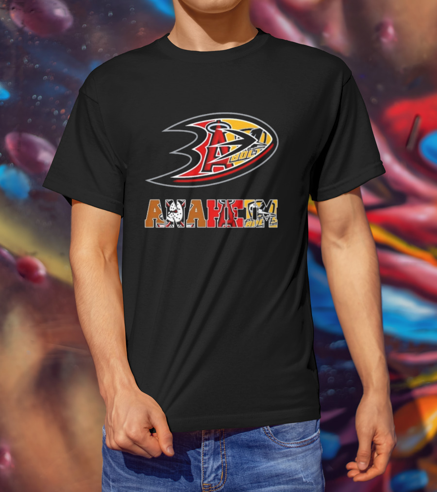 Anaheim Ducks Angels Lakers Sports Team Mashup T-Shirt