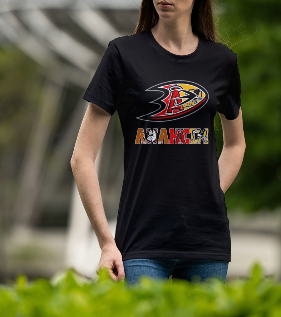Anaheim Ducks Angels Lakers Sports Team Mashup T-Shirt