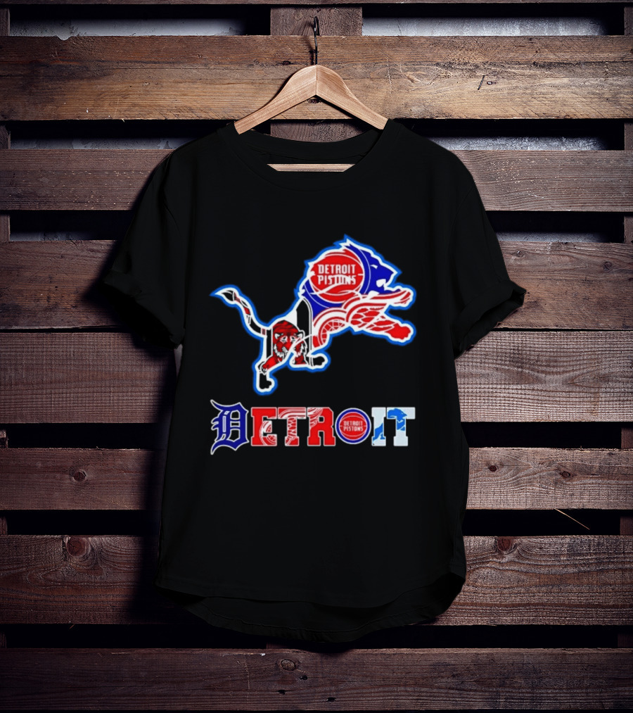 Detroit Lions Pistons Tigers Red Wings Sports Team Mashup T-Shirt