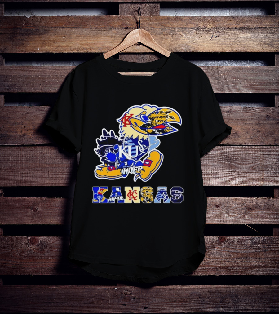 Kansas Jayhawks Wildcats Shockers Ichabods Team Mashup T-Shirt