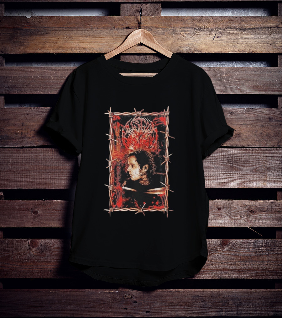 Austin Archey Barbed Wire Frame Art With Red Crown T-Shirt