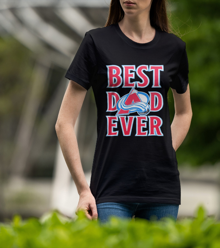Best Dad Ever Colorado Avalanche Ice Hockey T-Shirt