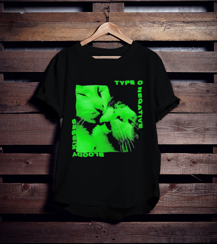Type O Negative Cat Kissing Kisses Bloody T-Shirt
