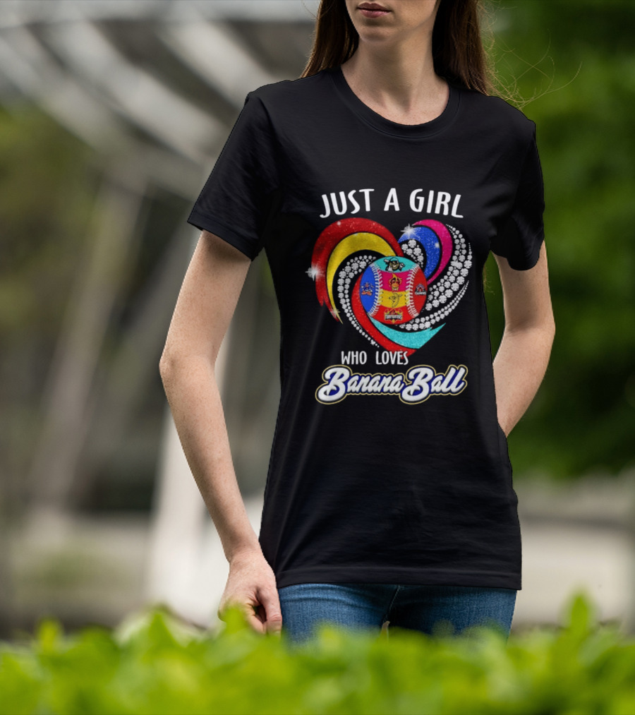 Just A Girl Who Loves Banana Ball Sports Fan T-Shirt