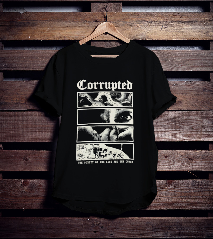 Corrupted The Purity Of The Lost And The Curse Eerie Monochrome Eye Panels T-Shirt