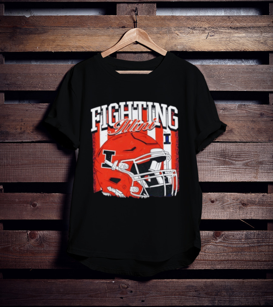 Fighting Illini NCAA Football Illinois Helmet T-Shirt