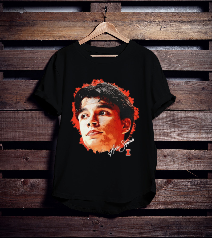 Illinois Fighting Illini Andrej Stojakovic NCAA Men's Basketball Game Face T-Shirt