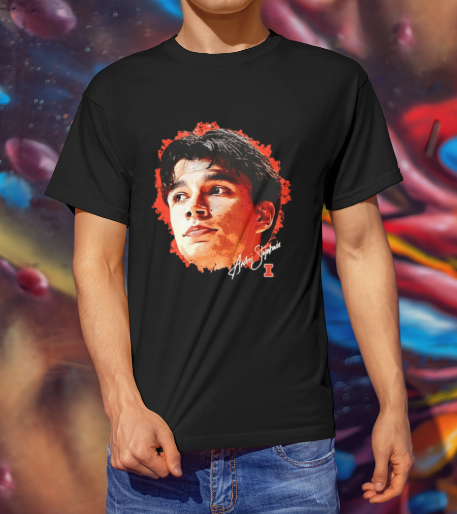 Illinois Fighting Illini Andrej Stojakovic NCAA Men's Basketball Game Face T-Shirt
