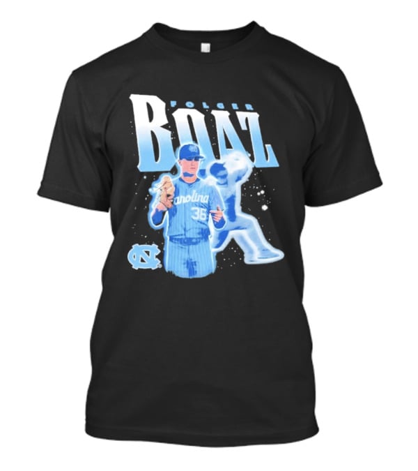 Folger Boaz Carolina Tar Heels Baseball 36 North Carolina Illustrated T-Shirt