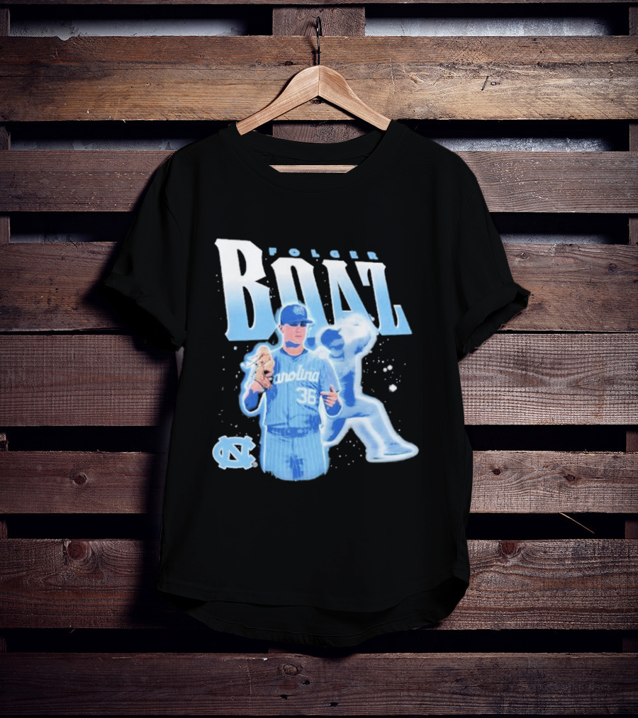 Folger Boaz Carolina Tar Heels Baseball 36 North Carolina Illustrated T-Shirt