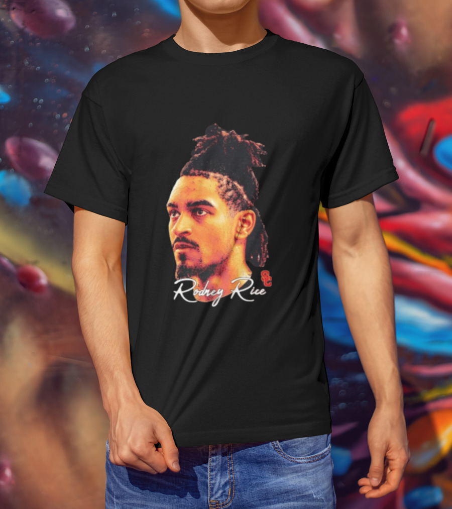 Rodney Rice USC Trojans NCAA Men's Basketball Game Face T-Shirt