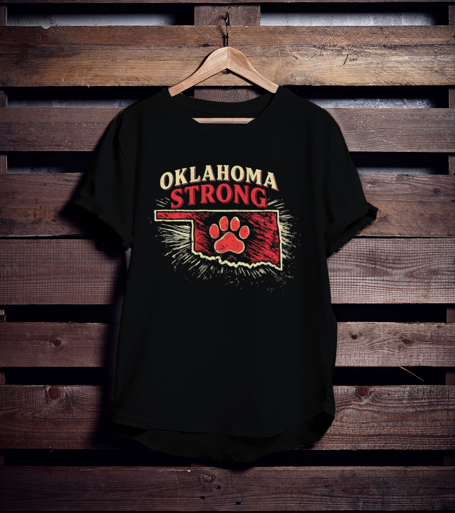 Oklahoma Strong 2026 State Pride Paw Print T-Shirt