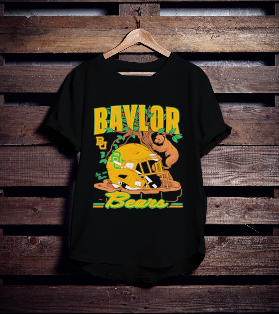 Baylor Bears Football Helmet With Bears And Trees T-Shirt