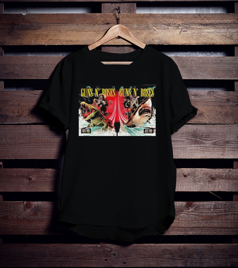 Guns N' Roses April 30 May 5 2026 Hollywood FL Crocodile Shark Skeleton Rock Tour T-Shirt