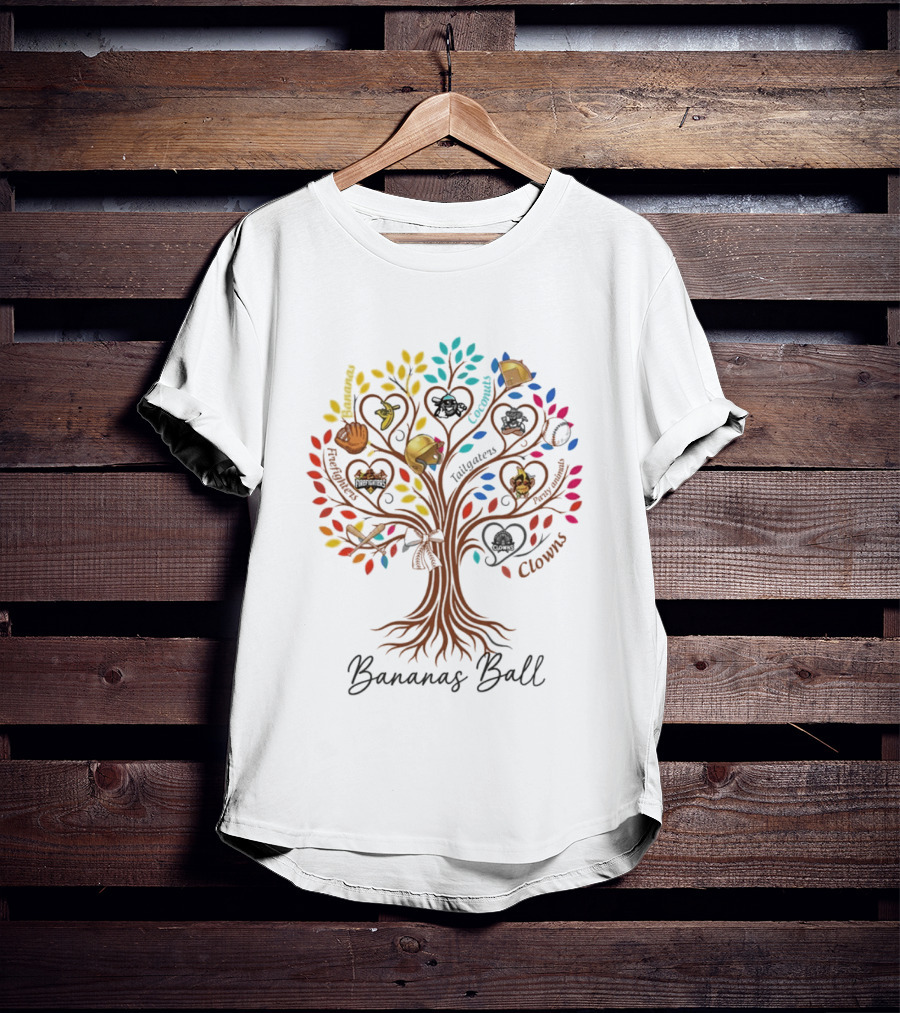 Bananas Ball Tree Tailgaters Clowns Baseball Teams T-Shirt