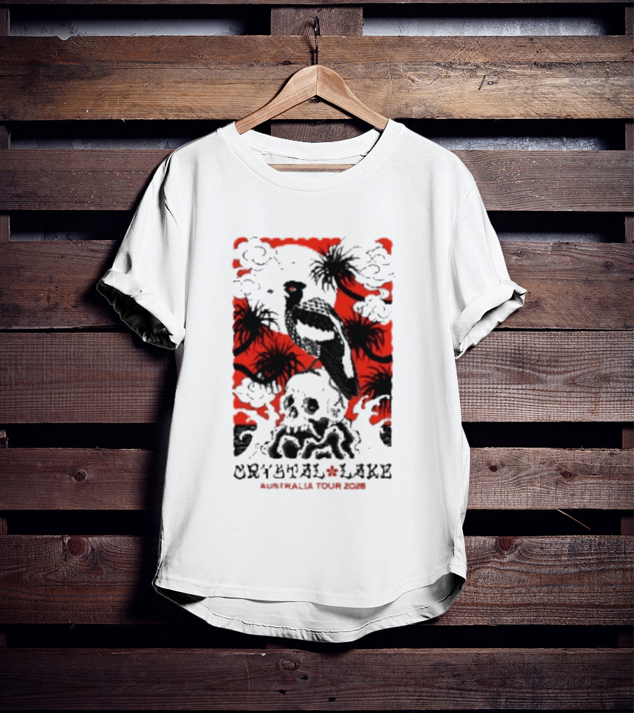 Crystal Lake Australia Tour 2026 Bird Skull Tropical T-Shirt