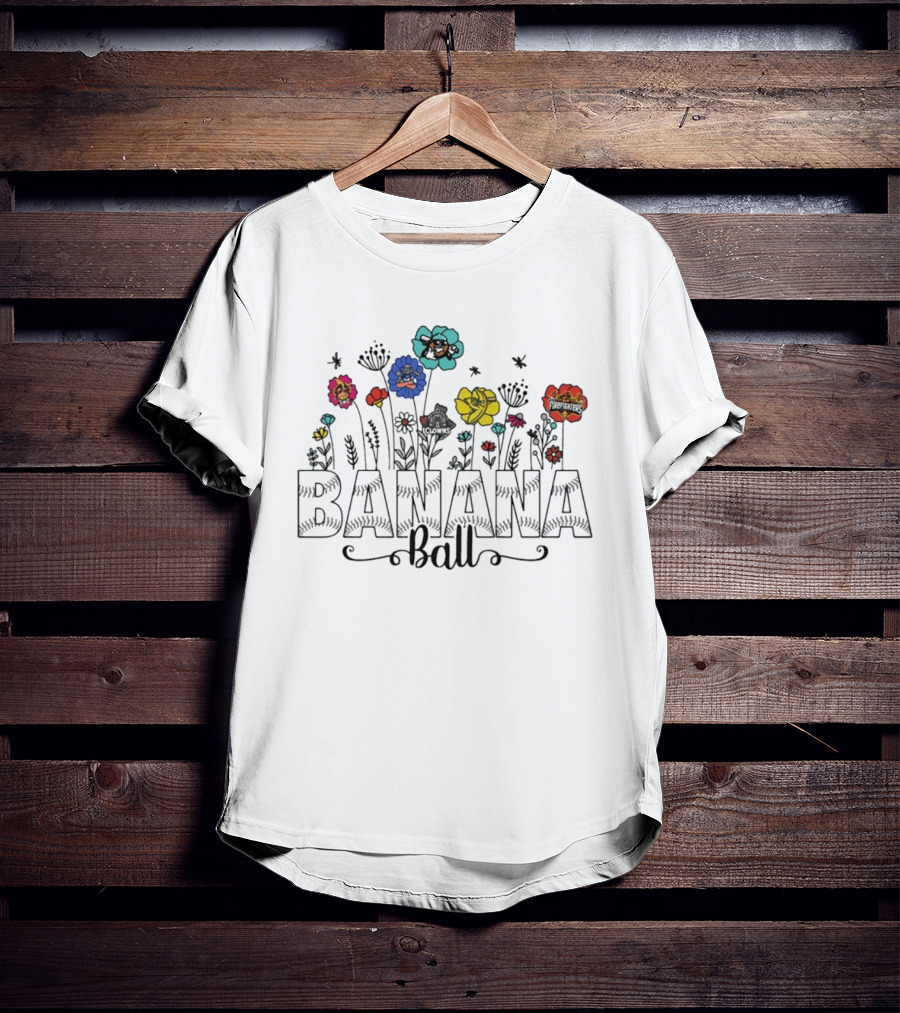 Floral Banana Ball Wildflower Design With Blooms T-Shirt