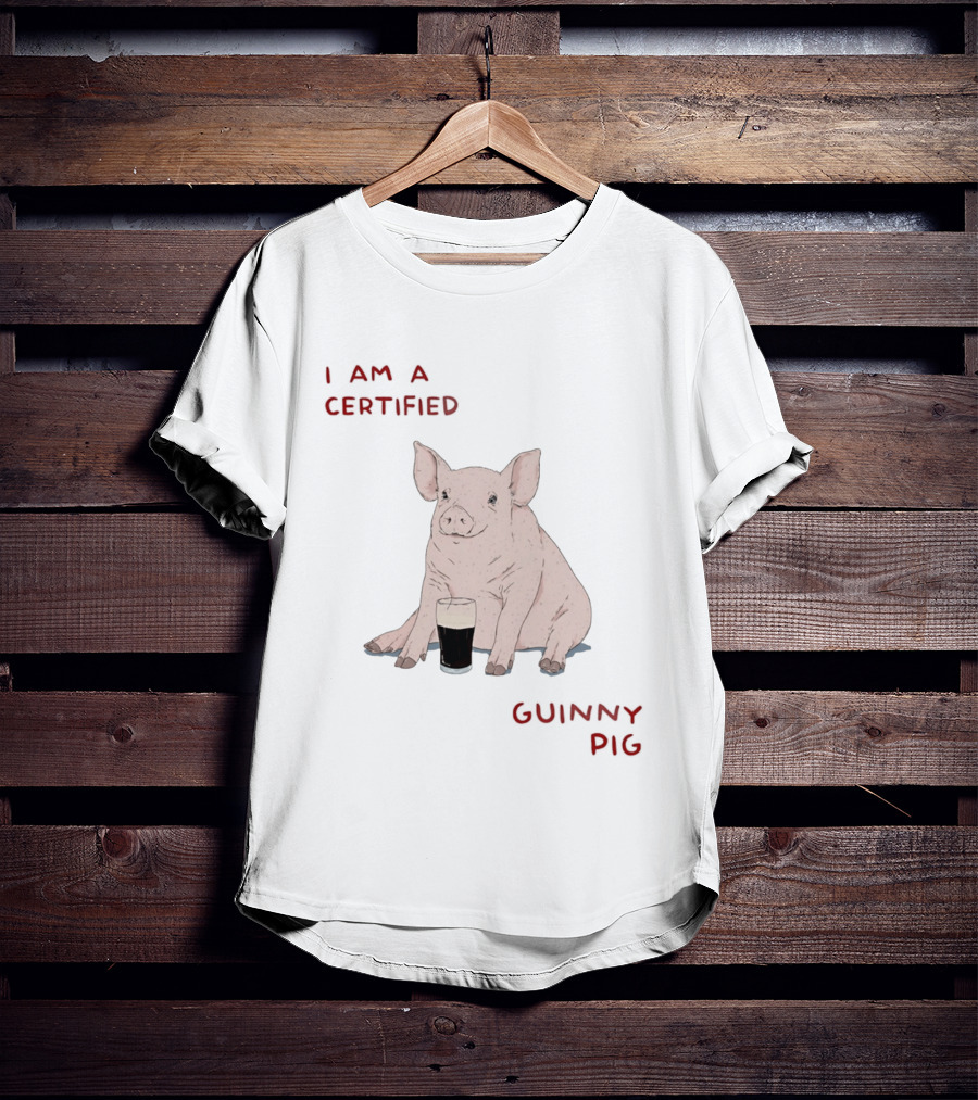 I Am Certified Guinny Pig With Beer Glass T-Shirt