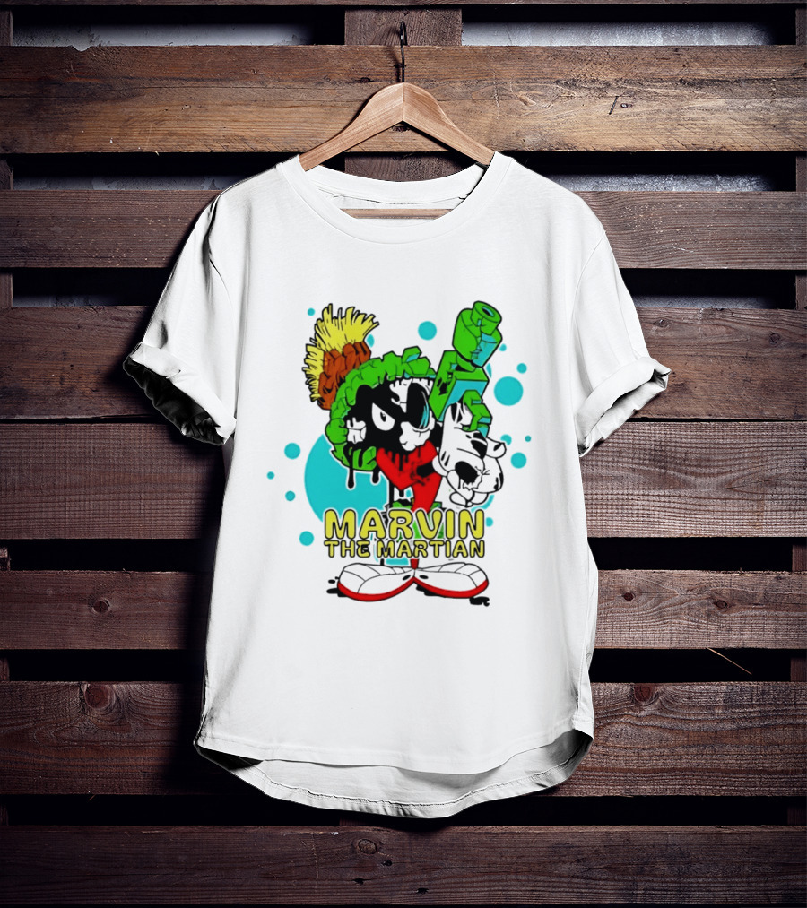 Marvin The Martian Retro Cartoon Character With Ray Gun T-Shirt