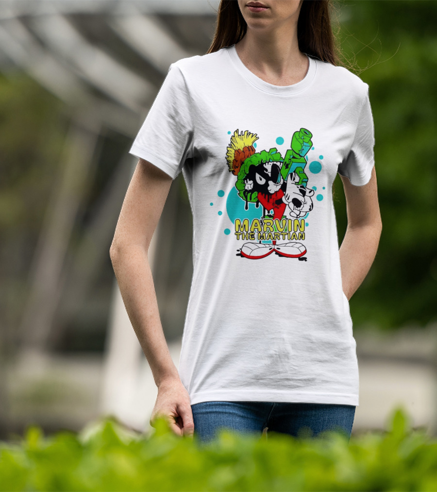 Marvin The Martian Retro Cartoon Character With Ray Gun T-Shirt