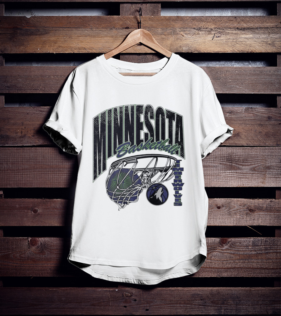Minnesota Basketball Timberwolves Net And Ball T-Shirt