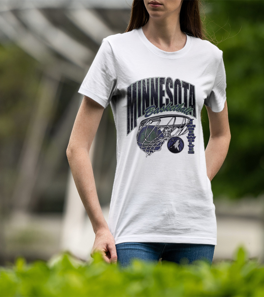 Minnesota Basketball Timberwolves Net And Ball T-Shirt
