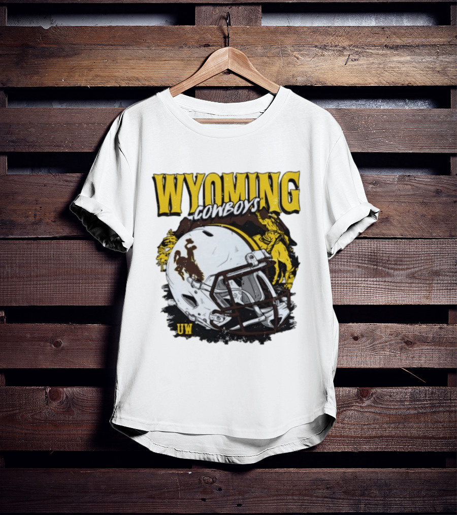 Wyoming Cowboys UW Football Helmet NCAA T-Shirt