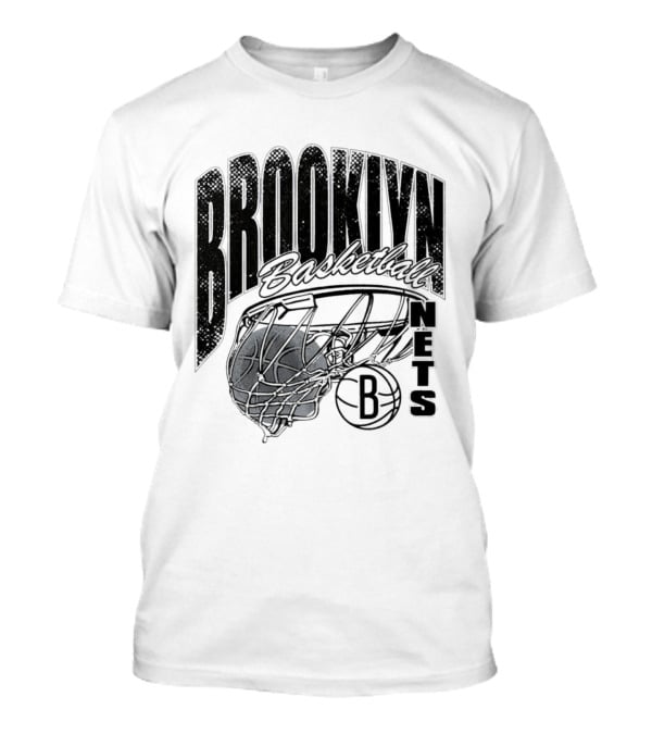 Brooklyn Basketball Nets Swish Ball Script T-Shirt