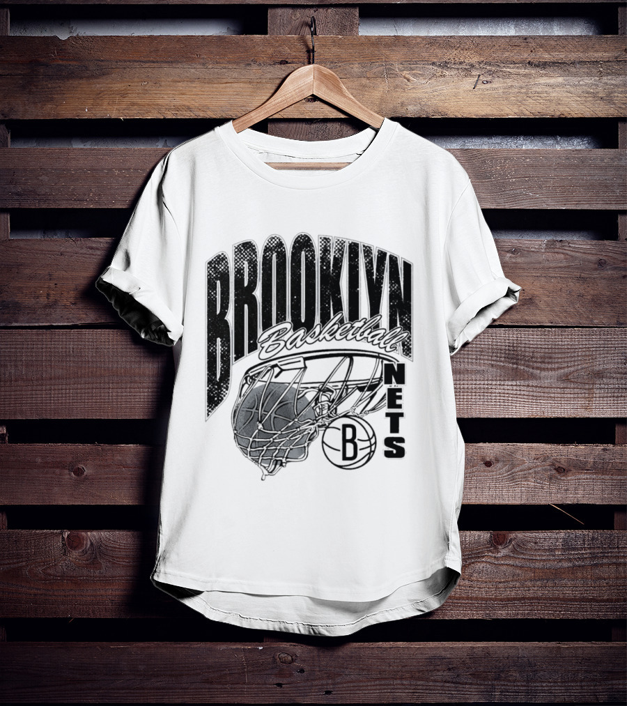 Brooklyn Basketball Nets Swish Ball Script T-Shirt