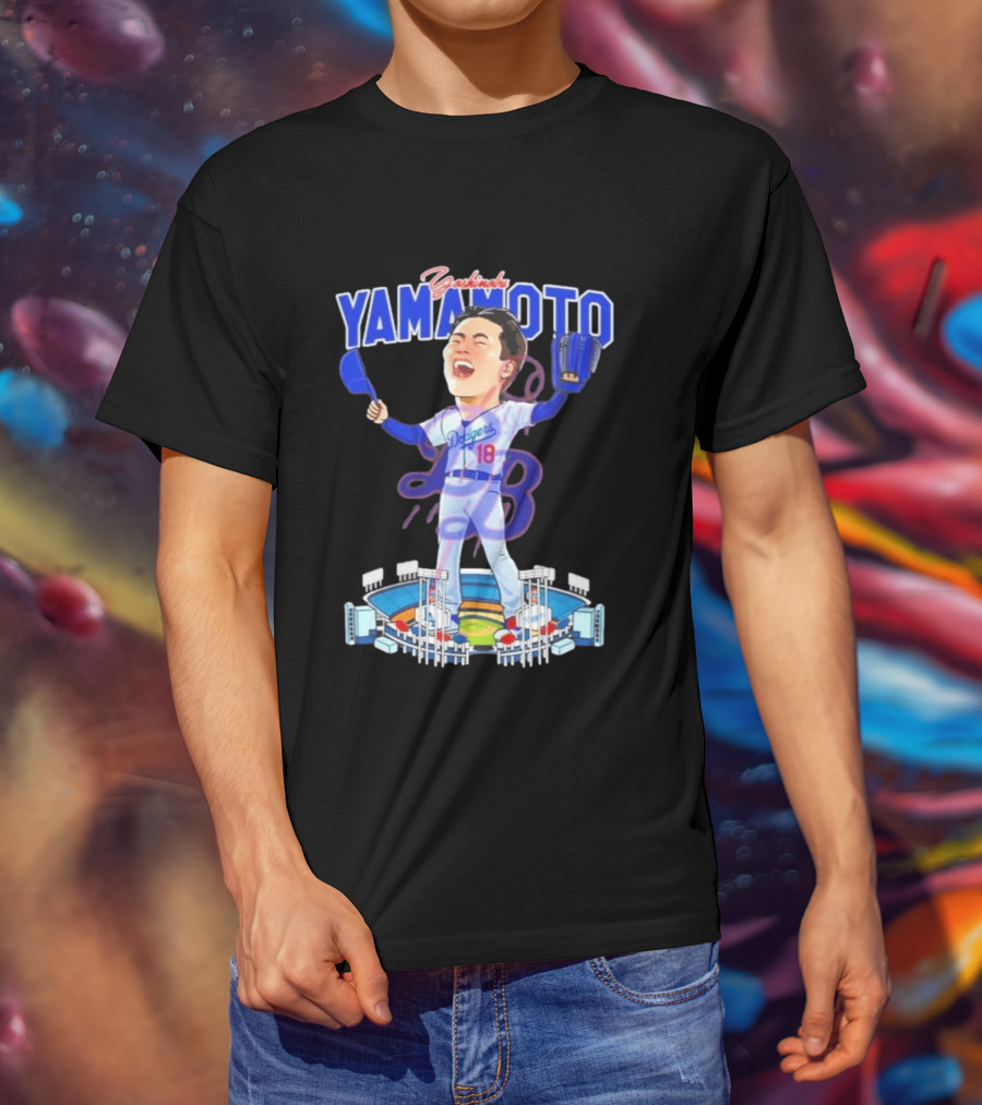 Celebrating Yamamoto Dodgers Baseball Victory T-Shirt